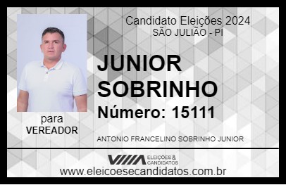 Candidato JUNIOR SOBRINHO 2024 - SÃO JULIÃO - Eleições