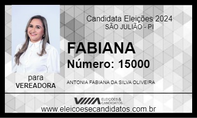 Candidato FABIANA 2024 - SÃO JULIÃO - Eleições