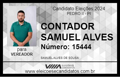 Candidato CONTADOR SAMUEL ALVES 2024 - PEDRO II - Eleições