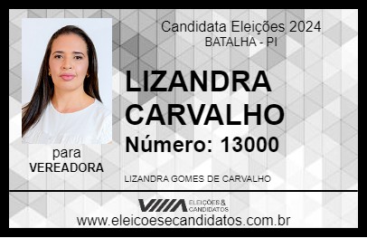 Candidato LIZANDRA CARVALHO 2024 - BATALHA - Eleições