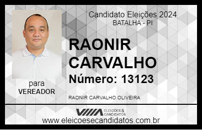 Candidato RAONIR CARVALHO 2024 - BATALHA - Eleições