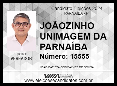 Candidato JOÃOZINHO UNIMAGEM DA PARNAÍBA 2024 - PARNAÍBA - Eleições