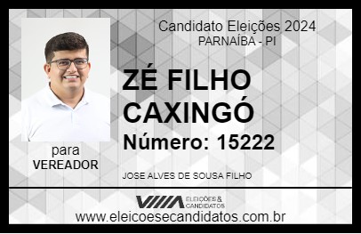 Candidato ZÉ FILHO CAXINGÓ 2024 - PARNAÍBA - Eleições