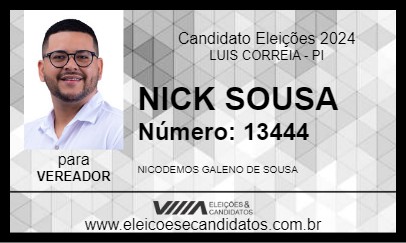 Candidato NICK SOUSA 2024 - LUIS CORREIA - Eleições