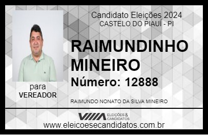 Candidato RAIMUNDINHO MINEIRO 2024 - CASTELO DO PIAUÍ - Eleições