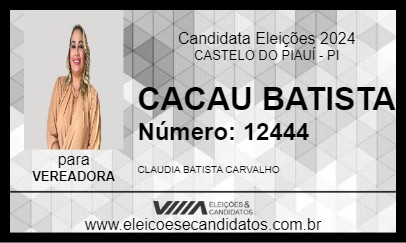 Candidato CACAU BATISTA 2024 - CASTELO DO PIAUÍ - Eleições