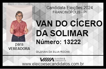 Candidato VAN DO CÍCERO DA SOLIMAR 2024 - FRANCINÓPOLIS - Eleições