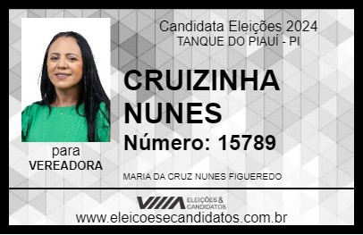 Candidato CRUIZINHA NUNES 2024 - TANQUE DO PIAUÍ - Eleições