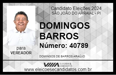 Candidato DOMINGOS BARROS 2024 - SÃO JOÃO DO ARRAIAL - Eleições