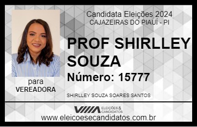 Candidato PROF SHIRLLEY SOUZA 2024 - CAJAZEIRAS DO PIAUÍ - Eleições