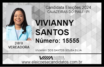 Candidato VIVIANNY SANTOS 2024 - CAJAZEIRAS DO PIAUÍ - Eleições