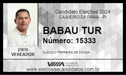 Candidato BABAU TUR 2024 - CAJUEIRO DA PRAIA - Eleições