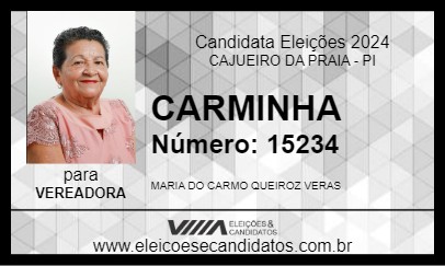 Candidato CARMINHA 2024 - CAJUEIRO DA PRAIA - Eleições