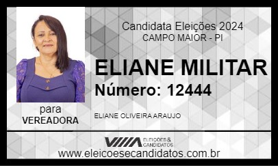 Candidato ELIANE MILITAR 2024 - CAMPO MAIOR - Eleições