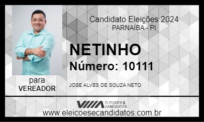 Candidato NETINHO 2024 - PARNAÍBA - Eleições