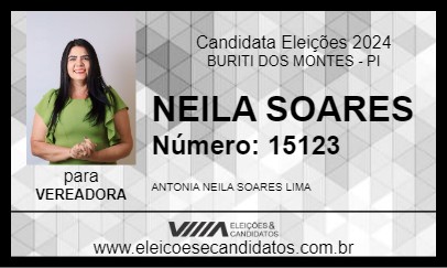 Candidato NEILA SOARES 2024 - BURITI DOS MONTES - Eleições