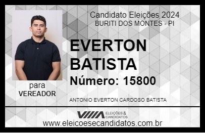 Candidato EVERTON BATISTA 2024 - BURITI DOS MONTES - Eleições