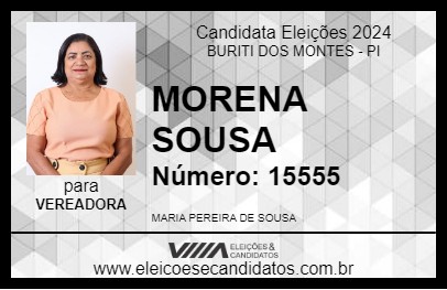 Candidato MORENA SOUSA 2024 - BURITI DOS MONTES - Eleições