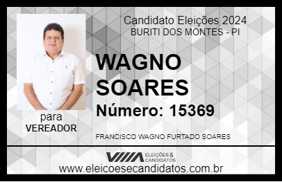 Candidato WAGNO SOARES 2024 - BURITI DOS MONTES - Eleições