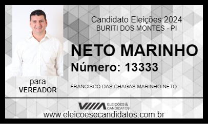 Candidato NETO MARINHO 2024 - BURITI DOS MONTES - Eleições