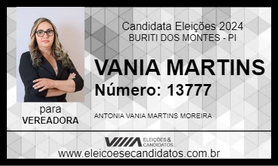 Candidato VANIA MARTINS 2024 - BURITI DOS MONTES - Eleições