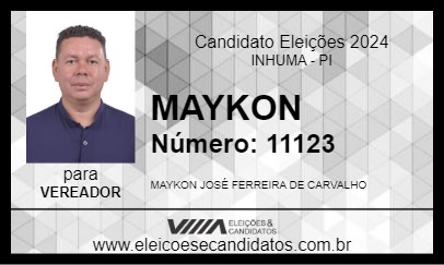 Candidato MAYKON 2024 - INHUMA - Eleições