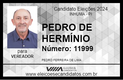 Candidato PEDRO DE HERMÍNIO 2024 - INHUMA - Eleições