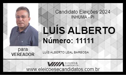 Candidato LUÍS ALBERTO 2024 - INHUMA - Eleições