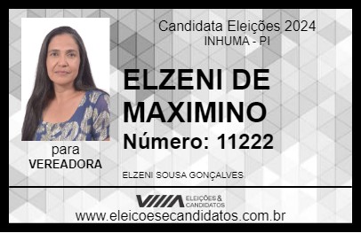 Candidato ELZENI DE MAXIMINO 2024 - INHUMA - Eleições