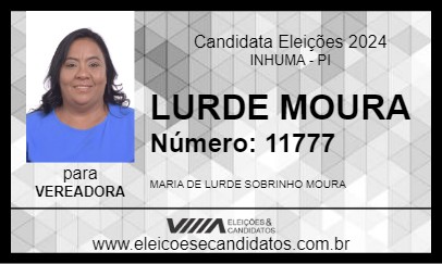 Candidato LURDE MOURA 2024 - INHUMA - Eleições