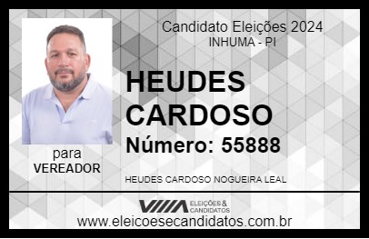 Candidato HEUDES CARDOSO 2024 - INHUMA - Eleições