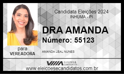 Candidato DRA AMANDA 2024 - INHUMA - Eleições