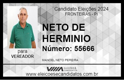 Candidato NETO DE HERMINIO 2024 - FRONTEIRAS - Eleições