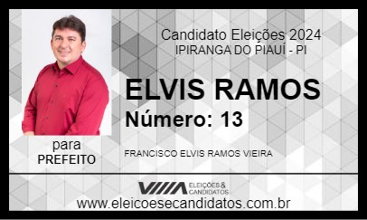 Candidato ELVIS RAMOS 2024 - IPIRANGA DO PIAUÍ - Eleições