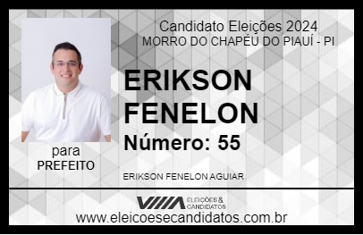 Candidato ERIKSON FENELON 2024 - MORRO DO CHAPÉU DO PIAUÍ - Eleições