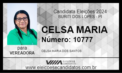 Candidato CELSA MARIA 2024 - BURITI DOS LOPES - Eleições