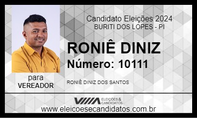 Candidato RONIÊ DINIZ 2024 - BURITI DOS LOPES - Eleições