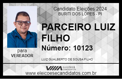 Candidato PARCEIRO LUIZ FILHO 2024 - BURITI DOS LOPES - Eleições