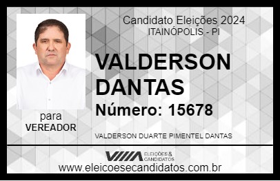 Candidato VALDERSON DANTAS 2024 - ITAINÓPOLIS - Eleições