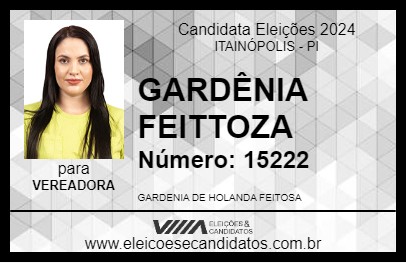 Candidato GARDÊNIA FEITTOZA 2024 - ITAINÓPOLIS - Eleições