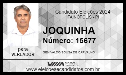 Candidato JOQUINHA 2024 - ITAINÓPOLIS - Eleições