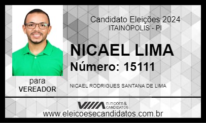 Candidato NICAEL LIMA 2024 - ITAINÓPOLIS - Eleições