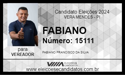 Candidato FABIANO 2024 - VERA MENDES - Eleições