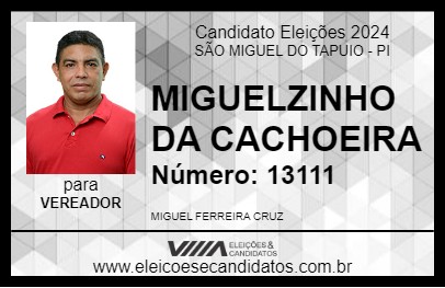 Candidato MIGUELZINHO DA CACHOEIRA 2024 - SÃO MIGUEL DO TAPUIO - Eleições