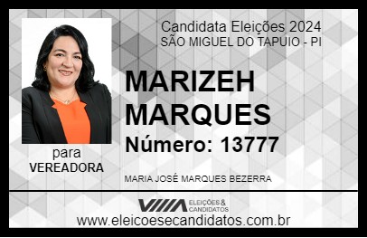 Candidato MARIZEH MARQUES 2024 - SÃO MIGUEL DO TAPUIO - Eleições