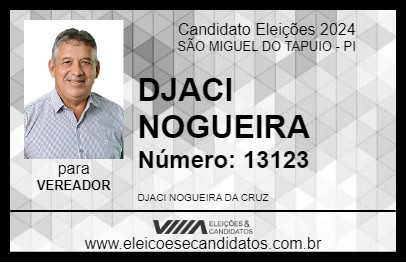 Candidato DJACI NOGUEIRA 2024 - SÃO MIGUEL DO TAPUIO - Eleições