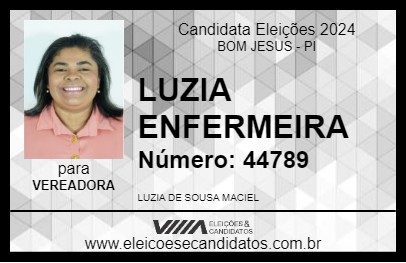 Candidato LUZIA ENFERMEIRA 2024 - BOM JESUS - Eleições