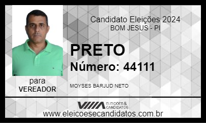 Candidato PRETO 2024 - BOM JESUS - Eleições