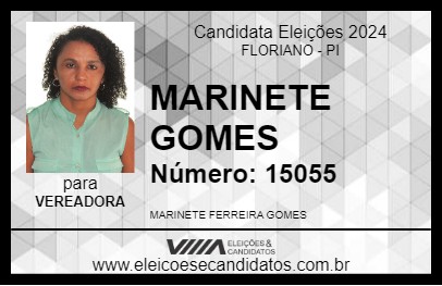 Candidato MARINETE GOMES 2024 - FLORIANO - Eleições