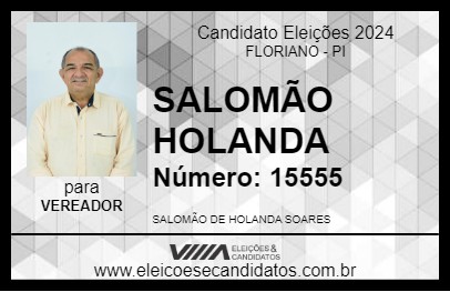 Candidato SALOMÃO HOLANDA 2024 - FLORIANO - Eleições